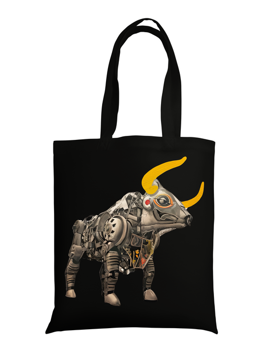 Colour Bull Black Tote Bag Ozzy Bull Artwork